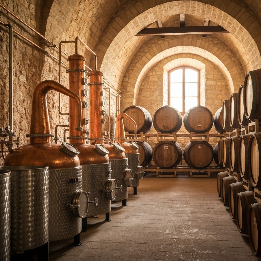 Distilleria artigianale italiana con alambicchi in rame